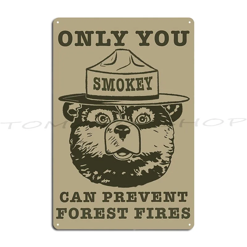 Nature Psa Fire Prevention Bear Metal Sign Cinema Wall Decor Poster Create Customize Tin Sign Poster
