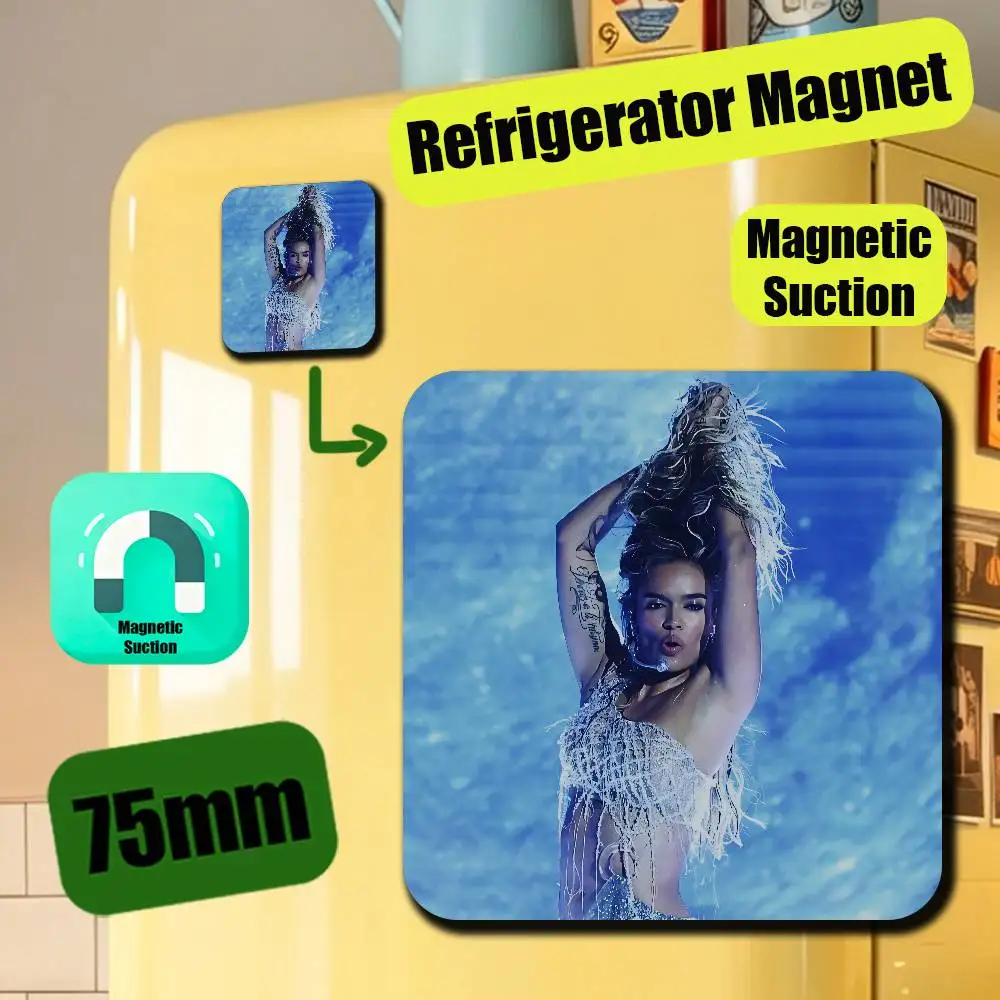 Metal Icebox Cabinet Custom Fridge Magnetic Card Cover For Karol G No Me Arrepiento de Sentir Tanto Refrigerator Magnets