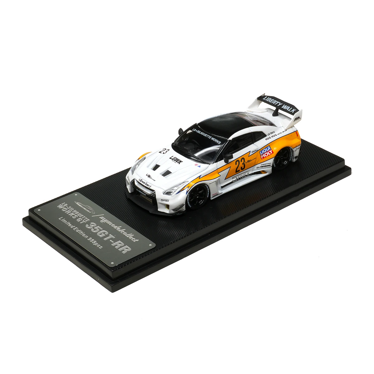 MC In Stock 1:64 LBWK GTR R35 White Flash 23 1.5 3.0 35GT-RR Diecast Diorama Car Model Collection Toys image 2