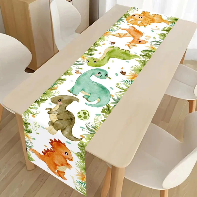 VIKAMA Multi Styles Jungle Dinosaur Animal Table Runner, Lightweight Table Runner Baby Shower Kids Indoor Home Decor Gift
