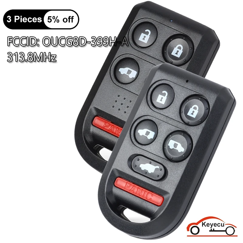 

KEYECU 5 6 Buttons 313.8MHz for Honda Odyssey 2005 2006 2007 2008 2009 2010 Remote Control Key Transmitter Fob OUCG8D-399H-A