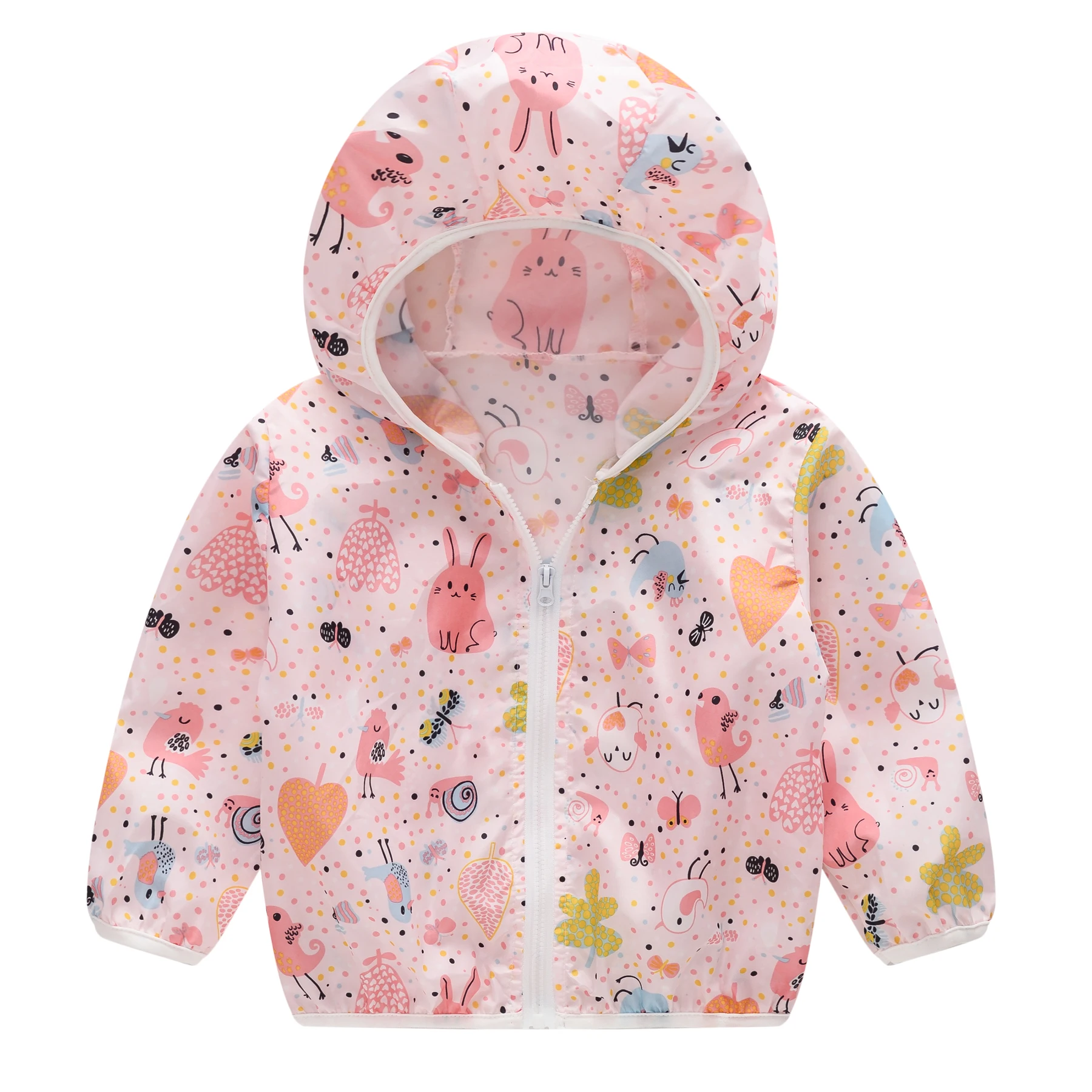 Cool and fashionable all kinds of lovely hooded jackets sunscreen printed jackets colorful children\'s animal printed sunscreen j