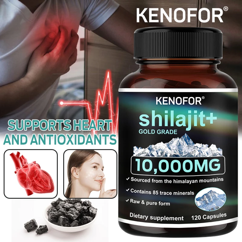 Himalaya-Shilajit-Kapseln 1000mg - Spurenelemente, Natürliche Energie, Kraft, Muskelkraft, Unterstützung für Verdauung und Immunsystem