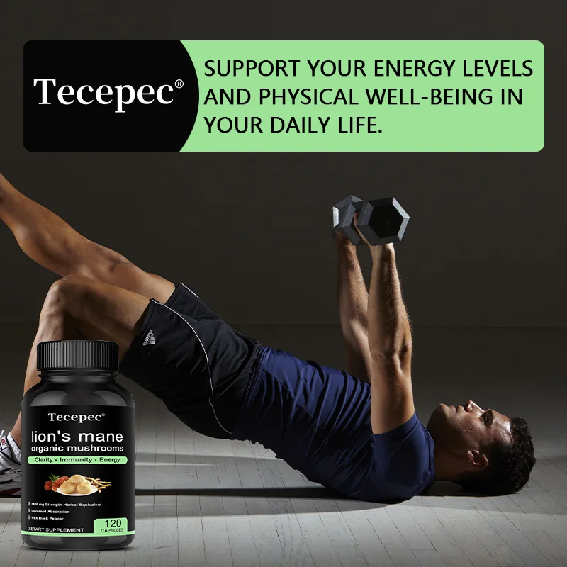 

Lion's Mane Mushroom Capsules - Brain Booster for Memory & Focus, Immune & Nervous System Support, Non-GMO, 120 Capsules