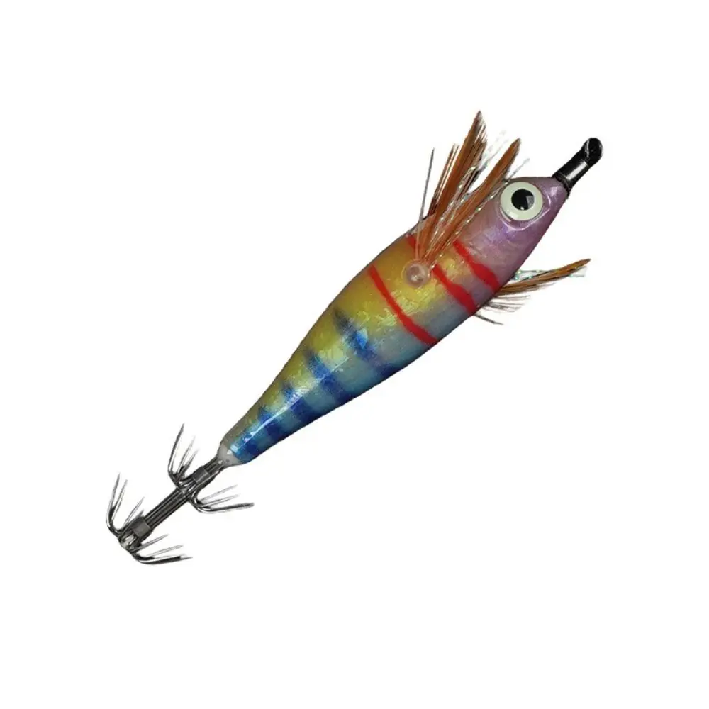 Effective Luminous Fishing Lure Jig Hook 2pcs/set Shrimp Lure Shrimp Prawn Design Squid Jig Saltwater Fishing