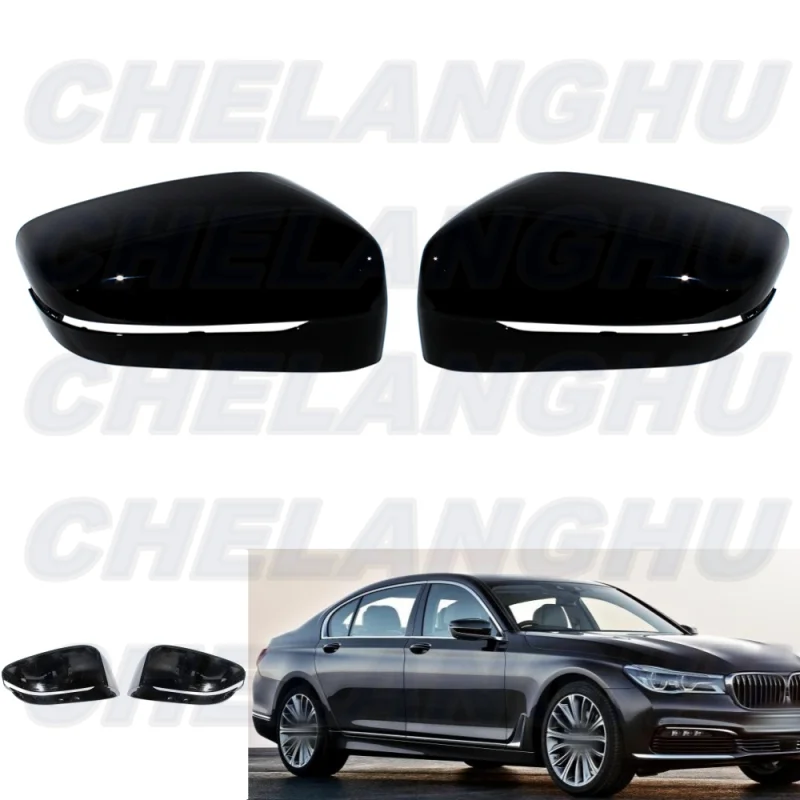 For Bmw G11 G12 740i 730d 2014 2015 2016 2017 2018 2019 1 Pair Black Painted Mirror Cover Cap Housing with turn signal Hole