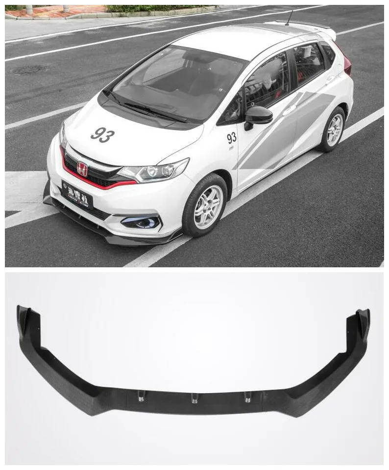 

For HONDA FIT JAZZ GK5 2014-2019 3Pcs/1Ser ABS Paint Car Bumper Front Lip Spoiler Protector