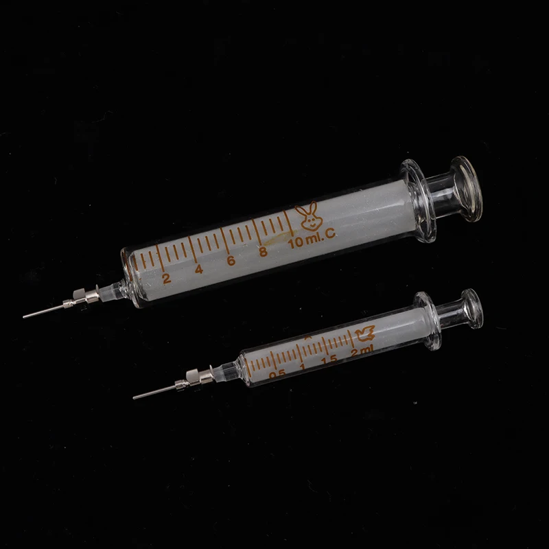 Glass Syringe Mobile Phone Repair Special Welding Oil Welding Container Syringe Metal Needle 2ml 5ml 10ml Syringe