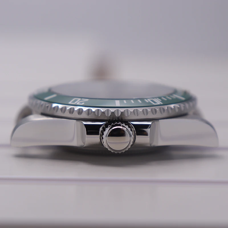 Silberne 40-mm-Gehäuse für Seiko NH35 NH34 NH36 NH38 Miyota 8215 ETA 2824 Herrenuhrengehäuse Saphirglas 28,5-mm-Zifferblatt Keramiklünette – Detail 10