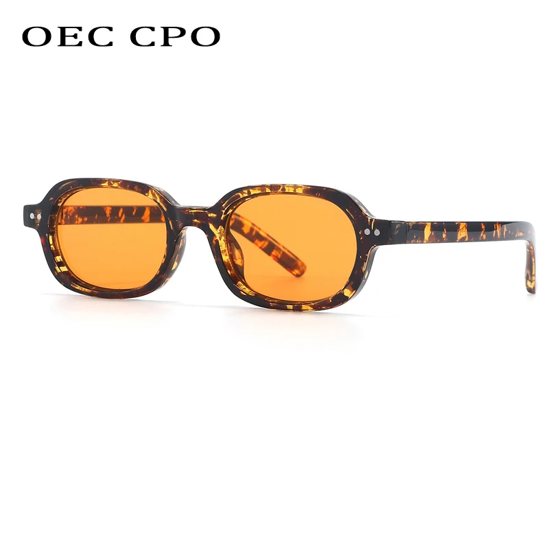 

OEC CPO Fashion Square Sunglasses Women Ins Popular Retro Rivets Orange Sun Glasses Female Shades UV400 Punk Eyewear Men