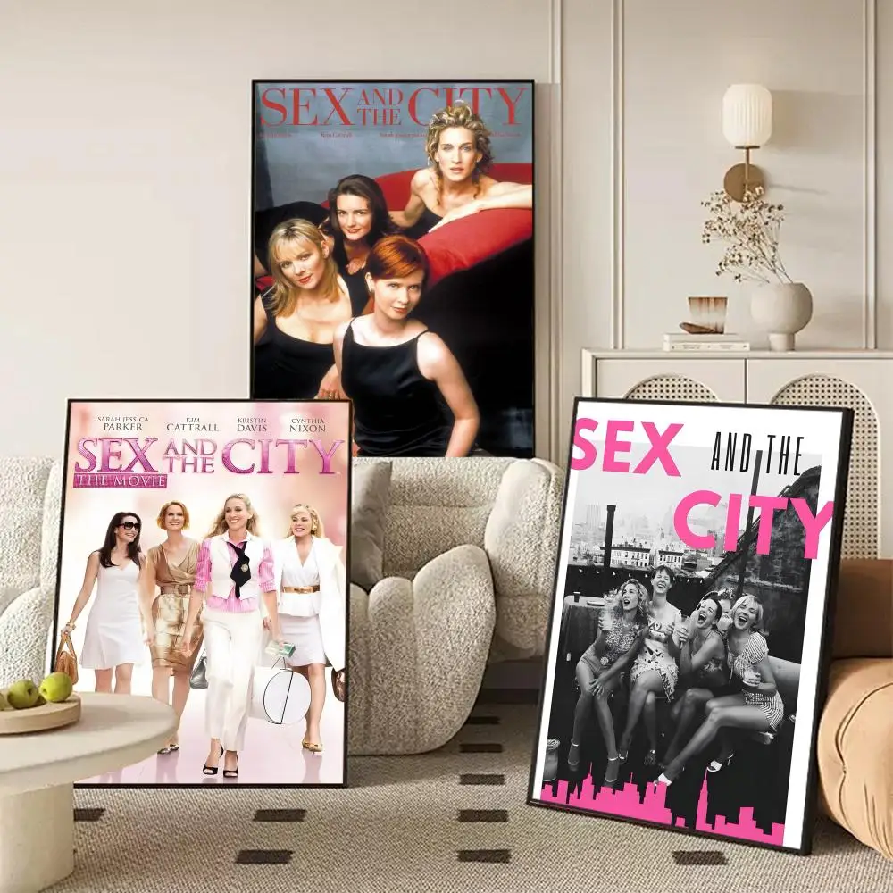 TV S-Sex And The C-City Poster Waterproof Self-Stick Wall Art Stickers, Removable Wall Decor for Living Room and Bedroom