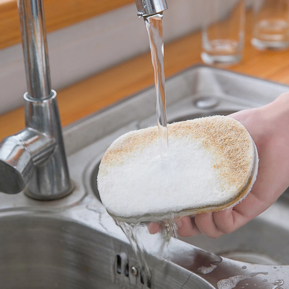 

3pcs Cleaning Brush Strong Stain Removal Household Kitchen Sponge Scouring Pad Scrubber Decontamination Tool Professional