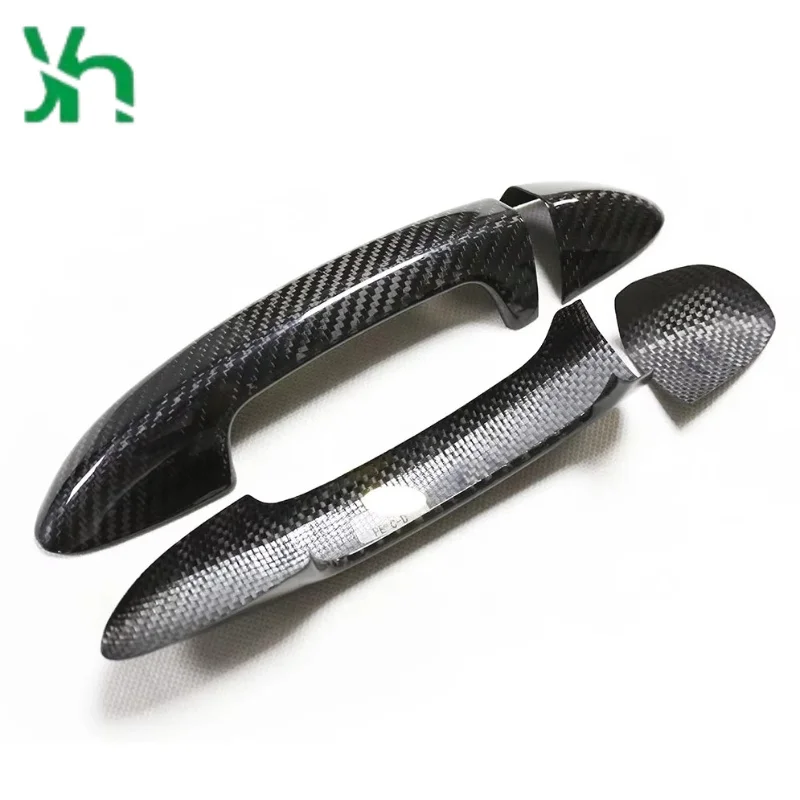 مناسبة لسيارة Volkswagen CC Maiteng للديكور الخارجي من ألياف الكربون الحقيقية غطاء مقبض الباب من ألياف الكربون الجافة #1