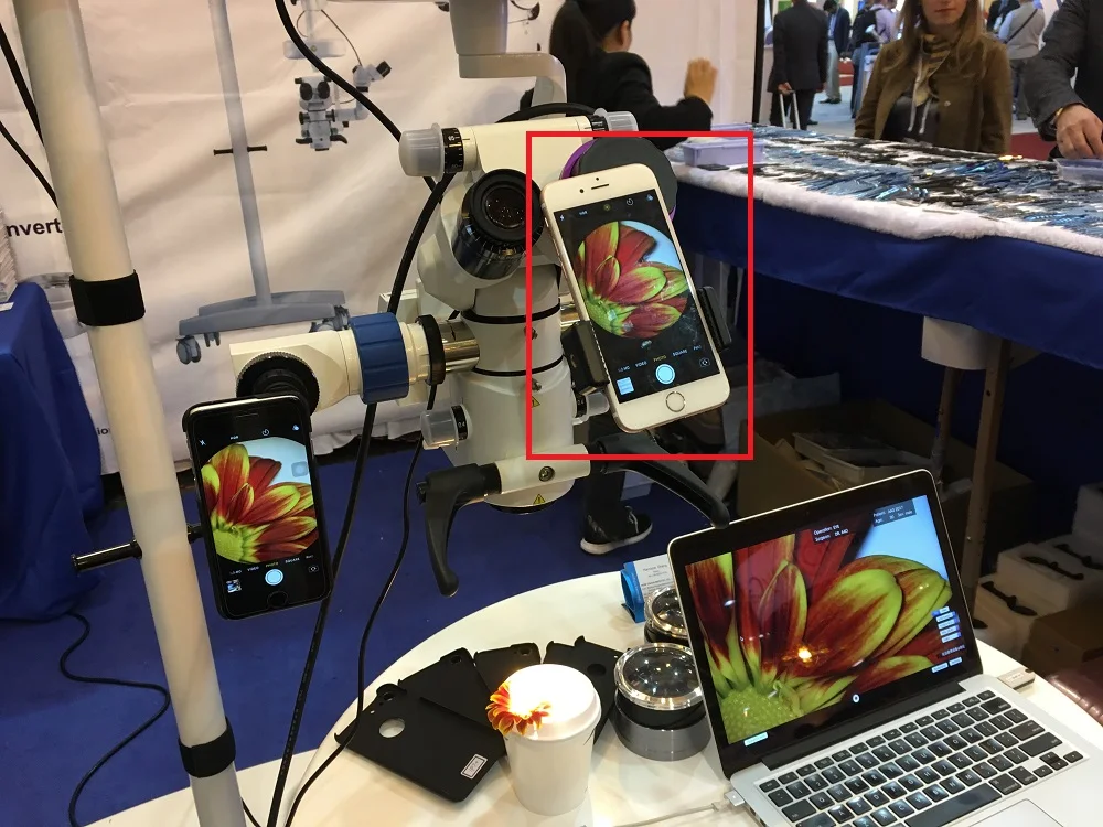 Spleetlamp Microsocpe-adapter voor iPhone