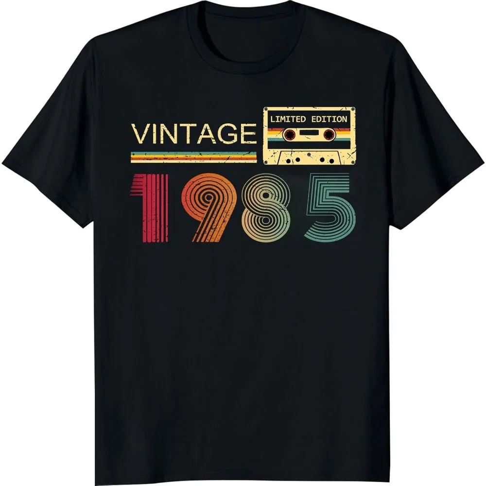 خمر 1985 تي شيرت للرجال 40th هدايا عيد ميلاد للرجال أبي الآباء هدايا عيد ميلاد للزوج صديق الصيف القطن تيز