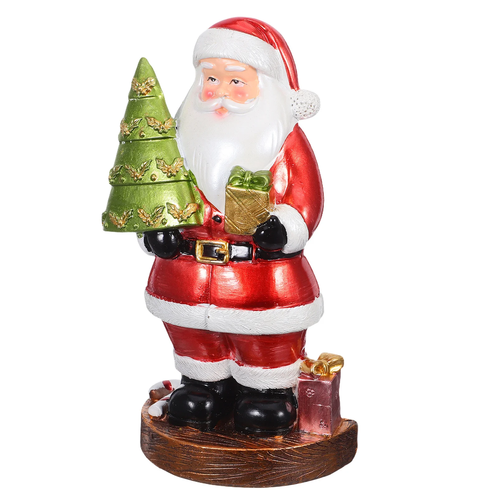 

Vintage Christmas Santa Claus Resin Ornament for Holiday Tabletop Fireplace Decor Miniature Statue Home Office Decoration