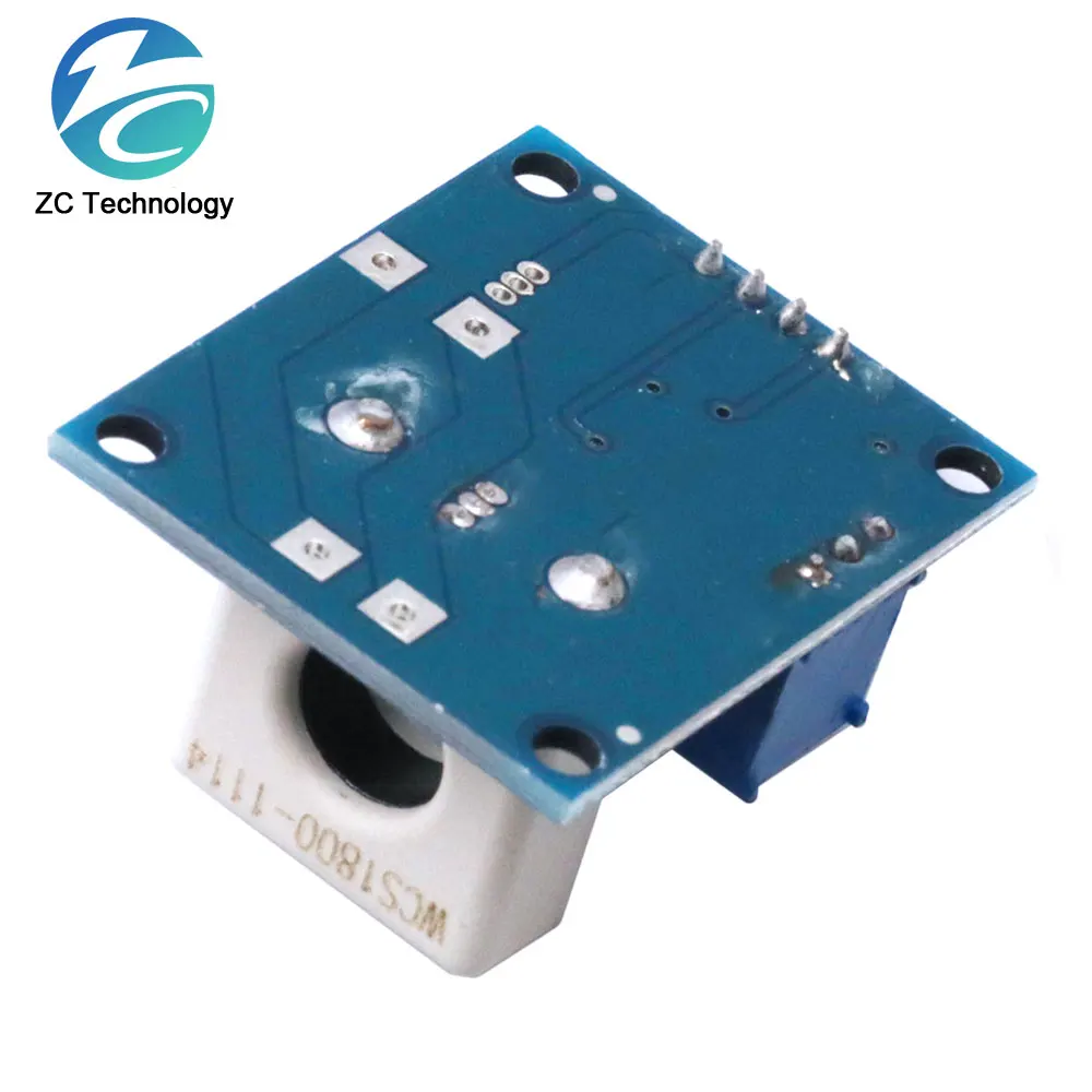 DC 5V WCS1800 Hall Current Detection Sensor Module 35A Precise With Short Circuit Overcurrent Signal Lamp A/D conversion