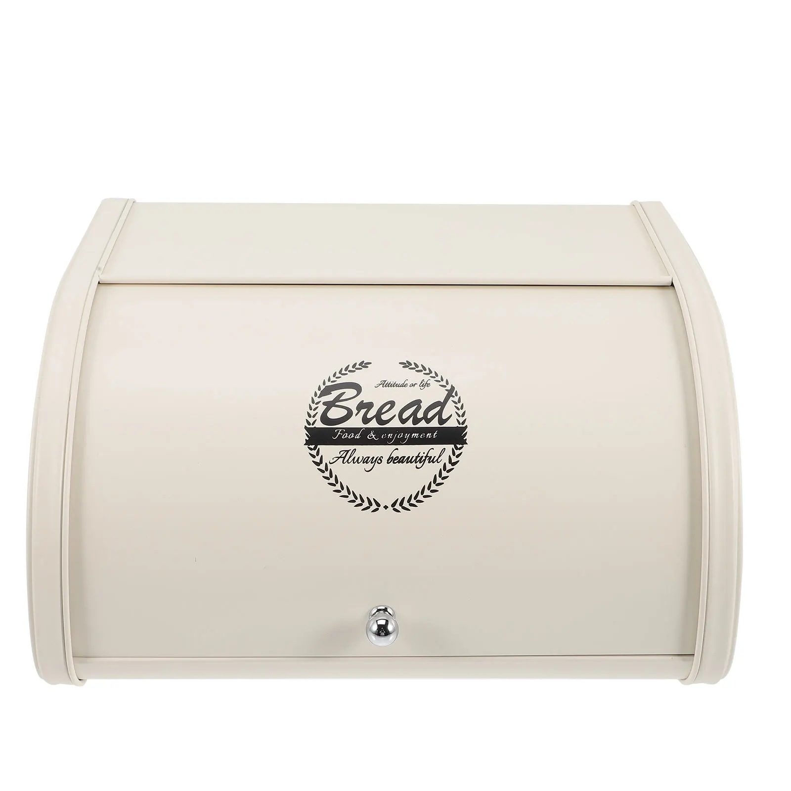 

Farmhouse Bread Box Large Capacity Metal Breadbin Roll Top Corner Bread Holder for Kitchen Storage Breadbox Metal Box with Lid