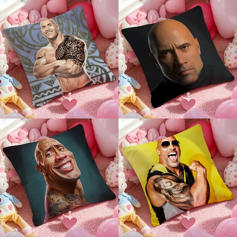 The Rock Face America Dwayne Johnson Cushion Cover Pattern Printed Pillowcase For Living Room Sofa Cushion Cover & Bedroom Decor