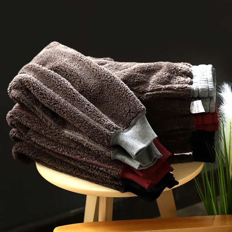 

Snow Mountain Flng Thiened Lamb Fur Sweatpants Casual Spor Fce Lined Extra Thi Autumn Winter New Sle T979