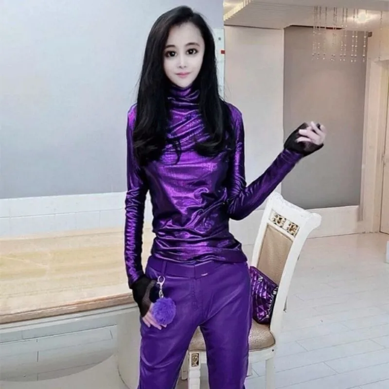 

Blouse Women's Fall Winter Korean Style Slimming Long Sleeve Fitted Sequin Comfortable Minimalist Casual Niche Versatile Premium