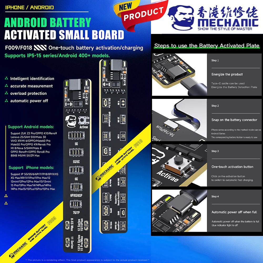 MECHANIC F009/F018 Battery Activator Board 1-Touch for iPhone6-16 & 400+ Models Battery Activation tool
