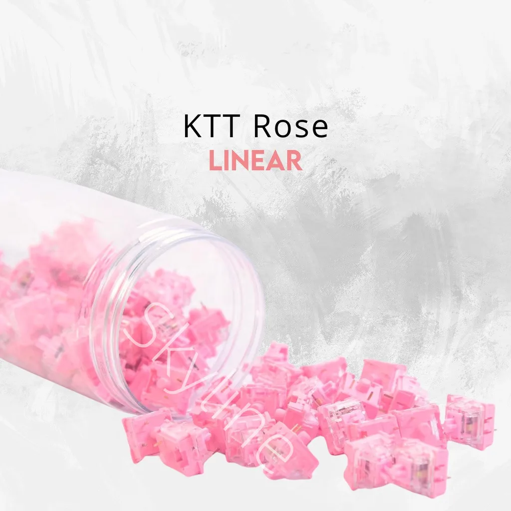 Линейный переключатель KTT Rose, механический переключатель клавиатуры SMD светодиодный 3 pin POM Axis 43g, триггер RGB, с заводской смазкой