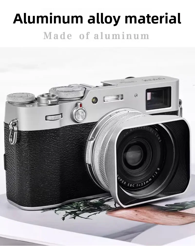 غطاء محرك السيارة المعدني حامي الظل لفوجي X100VI X100V X100F X100T X100S يستبدل لين هود 49 مرشح UV