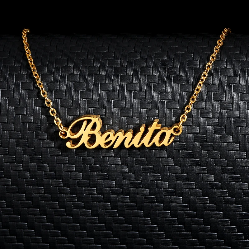 

Custom Name Necklace for Women Men Trendy Gold Color Stainless Steel Chain Personaliser Maria Necklace Jewelry Birthday Gift New