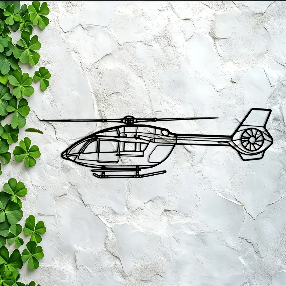 CIFBUY Metal Wall Art Helicopter Iron Sculpture Rustproof Waterproof Aviation Decor For Living Room Office Ornament