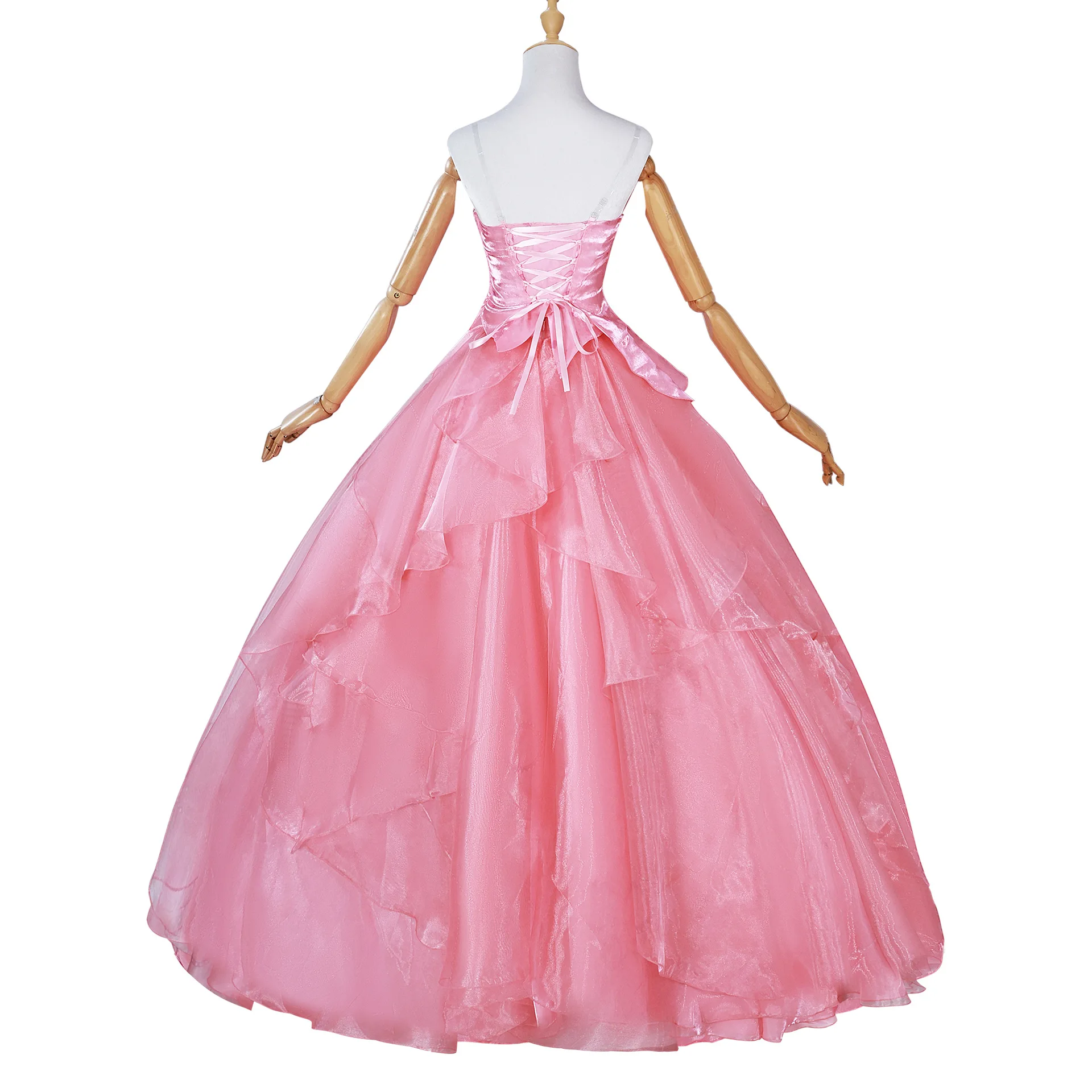 Malvado glinda elphaba cosplay traje glinna rosa vestido de princesa traje de bruxa para mulher menina festa cosplay conjunto completo