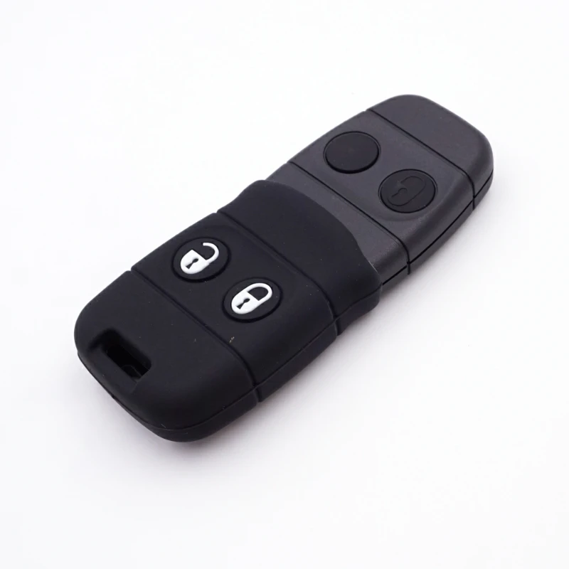 Cocolockey Rubber Silicone Key Cover Fit for Rover MG Land Rover Defender Freelander 2 Buttons Remote Key Holder Bag Protector