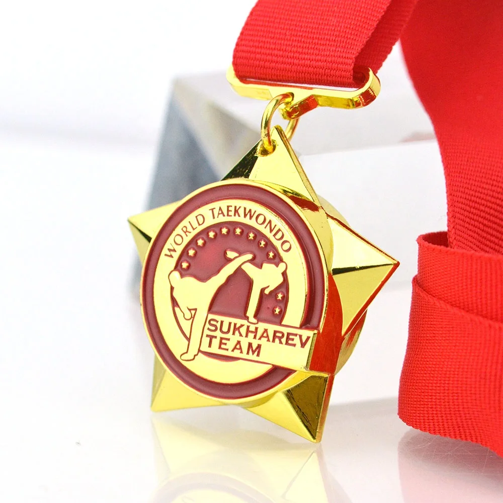 Custom Red Copper Metal Medal, 3D Sports Medal, Cheap, Hot Sales