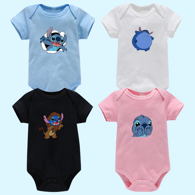 Lilo Stitch New Born Romper Disney Anime Kawaii Baby Girl Boy Clothes Summer Fashion Bodysuits One-Pieces Kids Gift Hot Sales