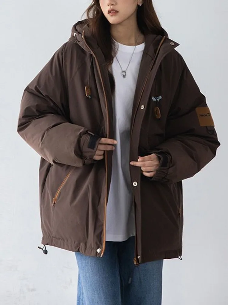 Imagem -03 - Jaqueta de Algodão Acolchoada Feminina Parkas de Inverno Coreano ao ar Livre Solta Monocromática Curta Quente Streetwear Cabolsa de Pão Bolha Moda 2023