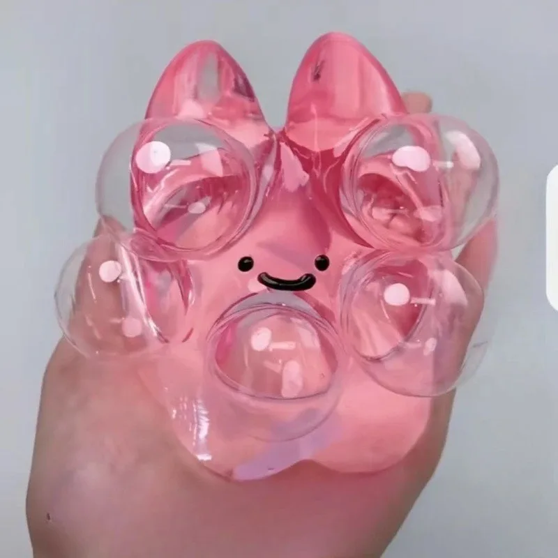Squeeze Toy Adjustable Vacuum Squishy Stress Ball Toy for Stress Relief and Relaxation Transparent Bouncy Bubble Ball Party Gift