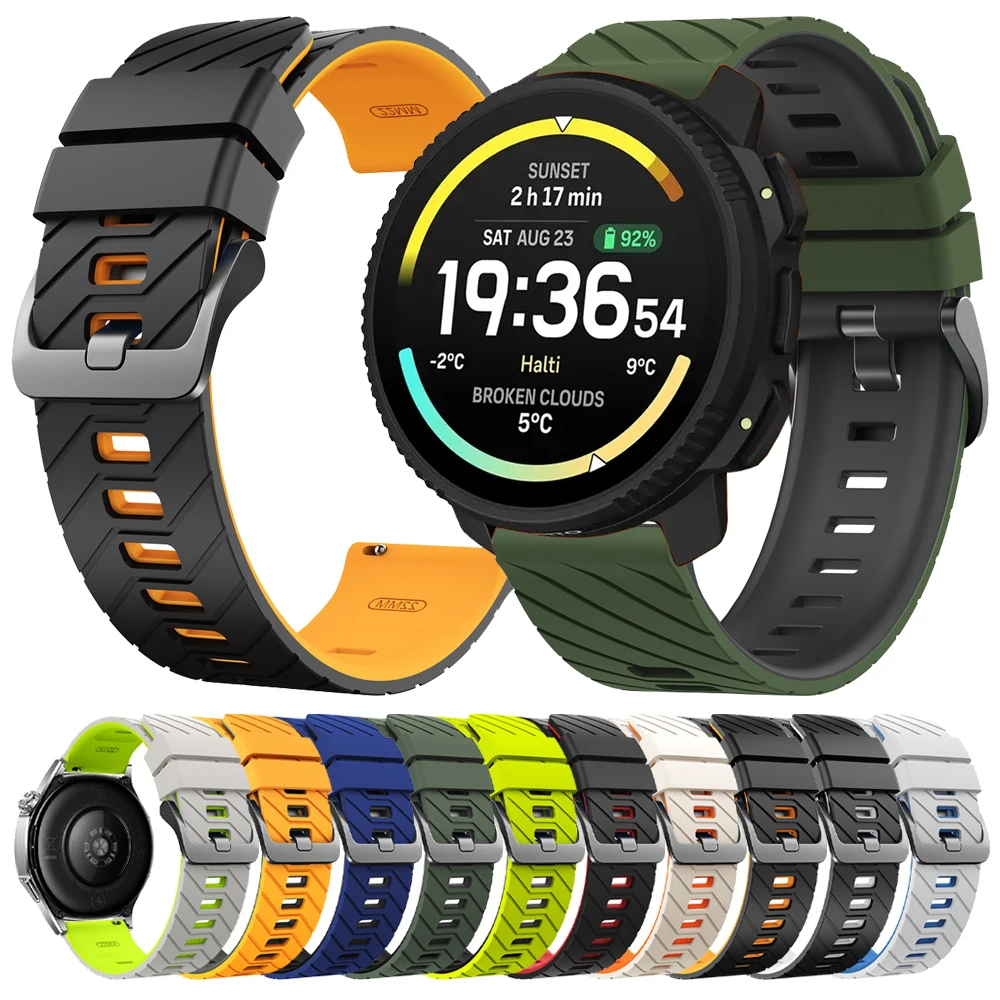 Bracelet de montre Sport en Silicone, 22mm, pour Suunto Vertical 2/Ocean/RACE 2/RACE Run/9 Peak Pro DLC/5 Peak, Bracelet de remplacement