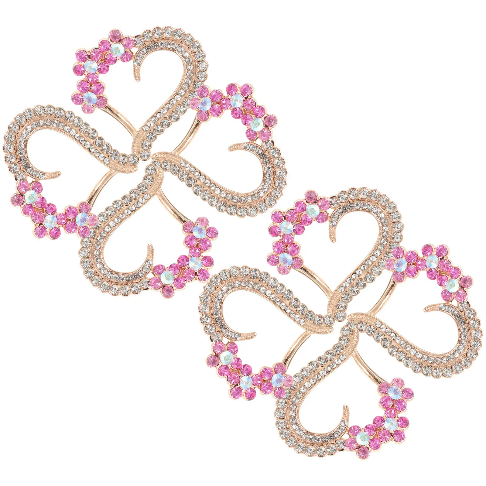 

10Pcs Elegant Alloy Heart Ornament Patches Clothing Decor Applique for Garment Repair Crafting Rhinestone Decorative Sewing