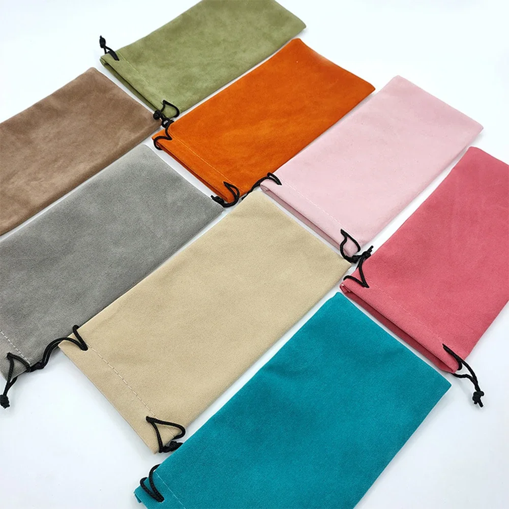 Sunglasses Bags Solid Color Drawstring Pouch Bags Myopia Customized Glass Case Eyewear Accessories Soft Eyeglasses Bag