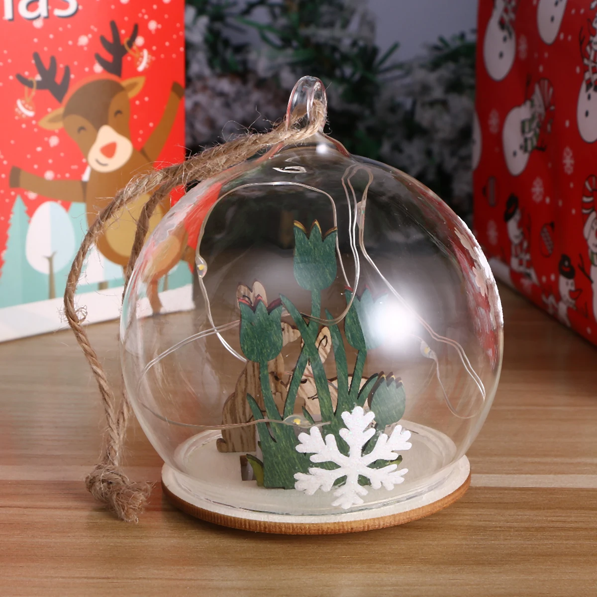 

Christmas Decor Glass Lamp Balls Decorative Light LED Lights Decoration Ornament Dome