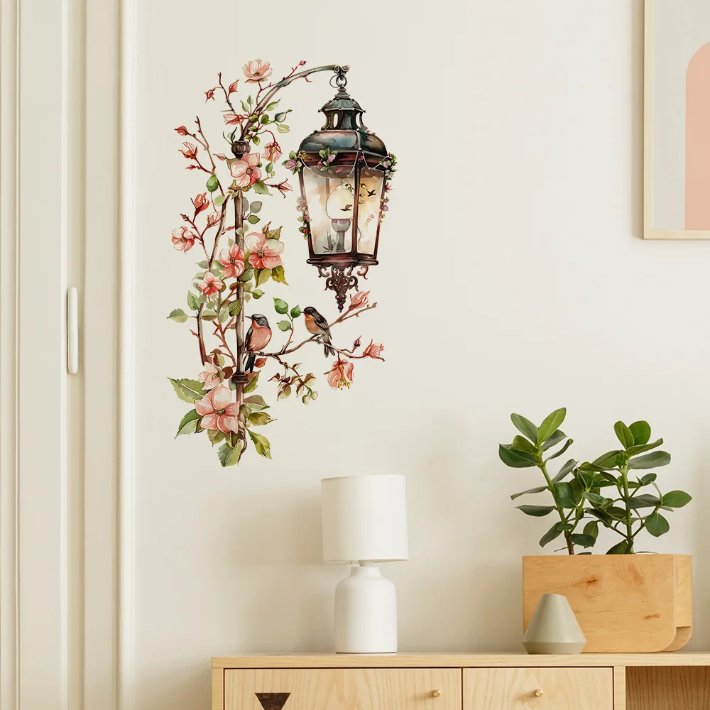 Flower Vinyl Tile Child Wall Stickers For Girl Room Decor Furniture Sticker Adhesive Wallpaper Wall Decor Bedroom Accessories