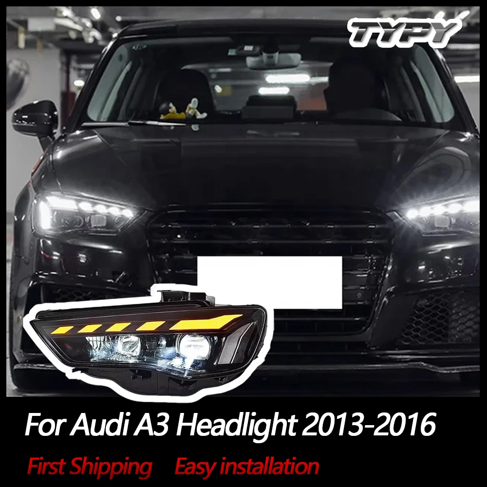 

TYPY Car Headlights For Audi A3 Headlight 2013-2016 LED Headlight Projector Lens DRL Sequential Turn Signal
