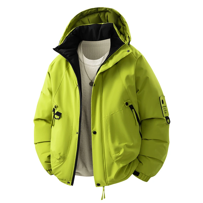 New Winter Men's Cotton Jacket Lined Graphene Design Windproof Waterproof Thermal Coat Ski Hooded Trench Windbreaker