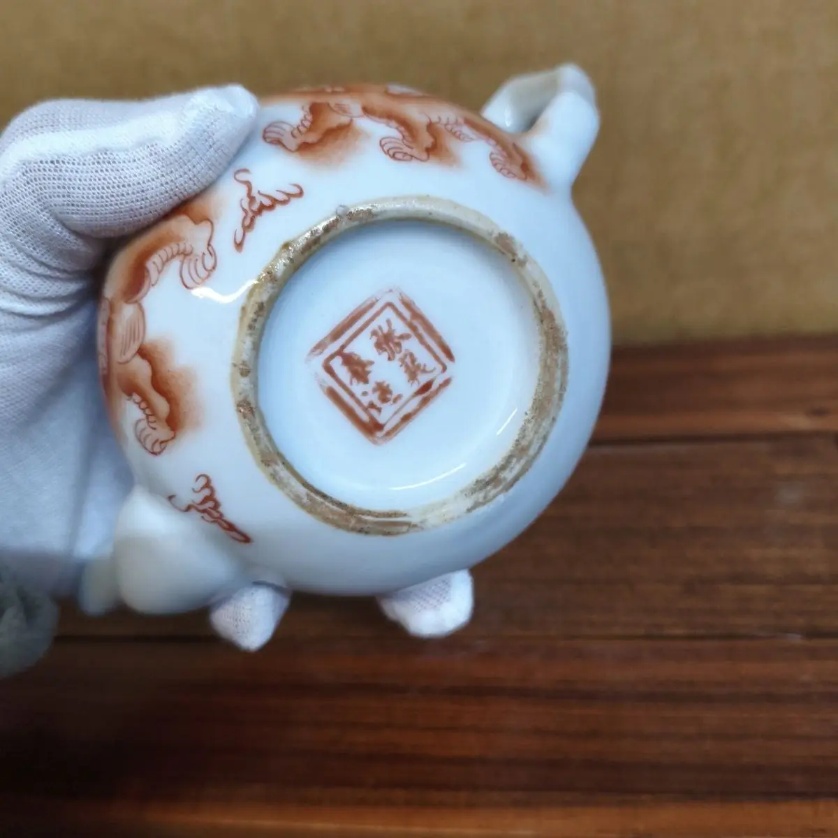 Old Collected Taishi Shaobao Small Lion Teapot Good Condition Decorative Storage Jar Box Antique Collectible Display