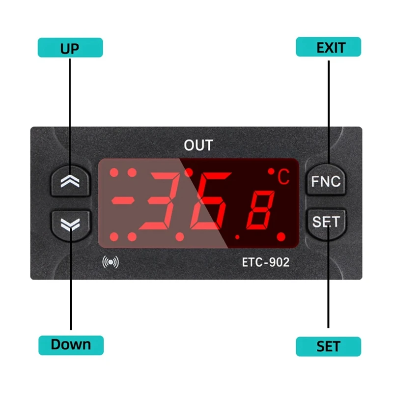 ETC-902 220V AC Digital Temperature Controller Thermostat Thermoregulator Incubator With High Precision Sensor