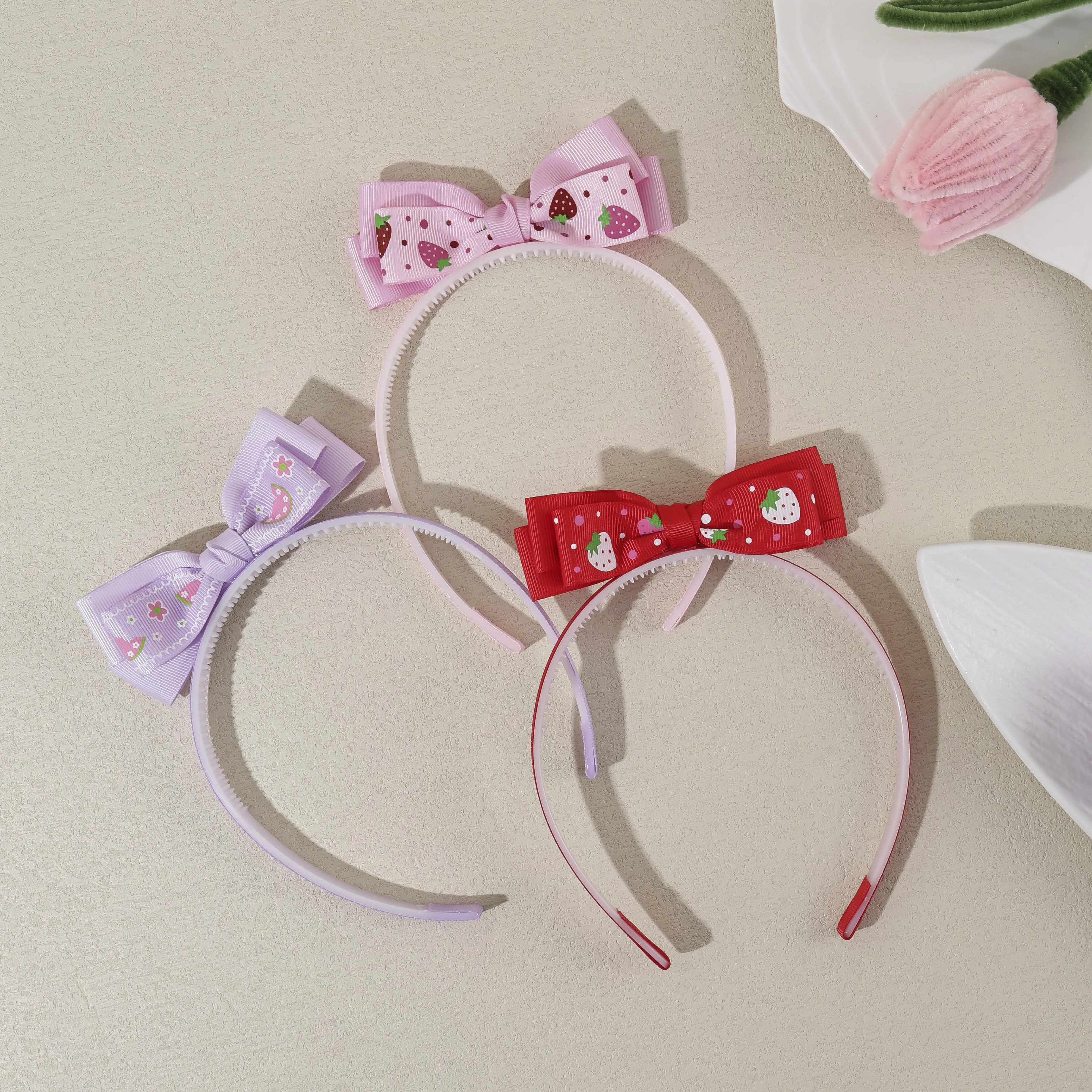 

Cute Girls Ribbon Bow Headband Strawberry Watermelon Photo Props Headwear for Kids Head Hoop Pirncess Headband Hair Aceessories