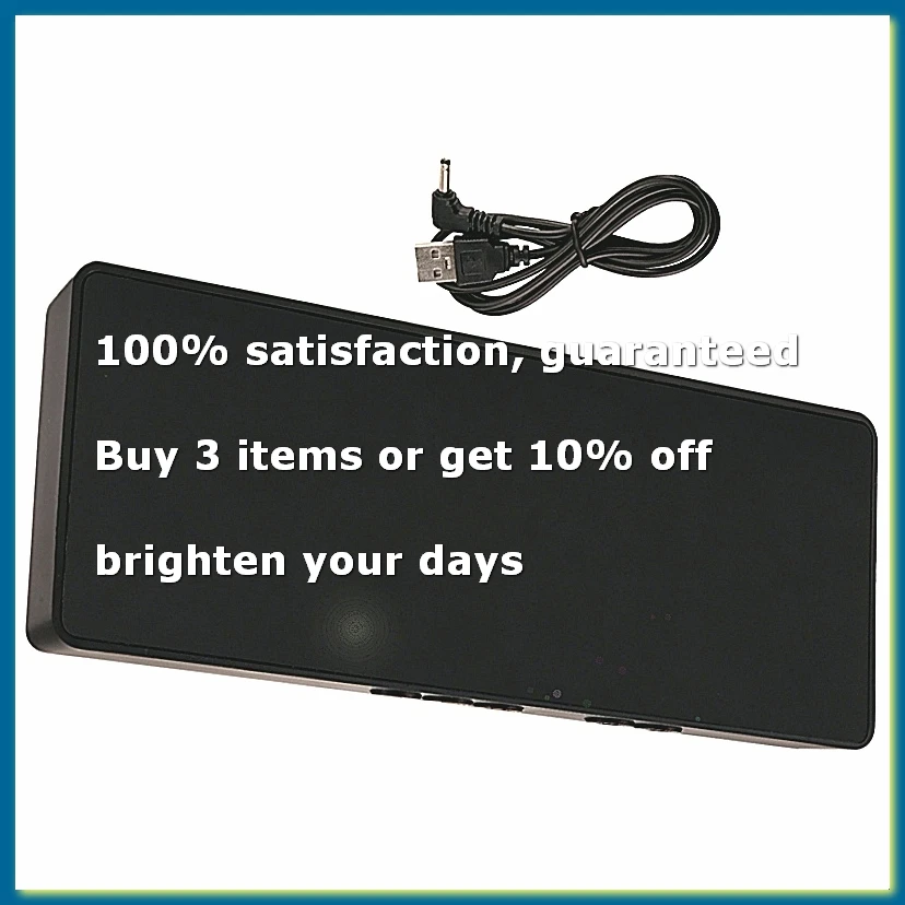 Digital Alarm Clock (Powered By Battery) or USB Powered Table Clock Snooze Night Mode 12/24H Electronic LED Clocks Black