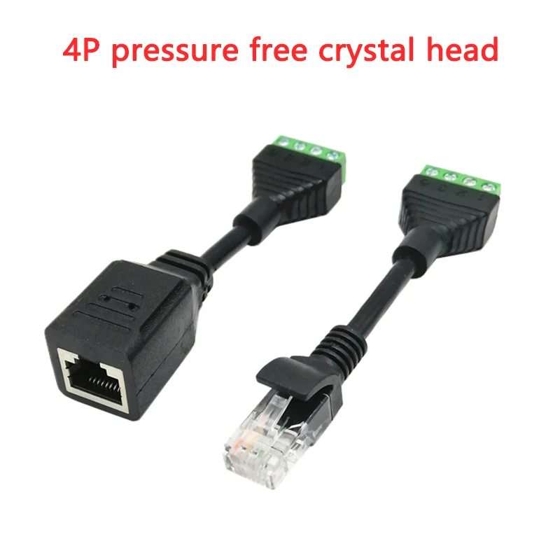 

RJ45 To 4pin Terminal RJ45 Female Terminal Block Crystal Head Terminal Block Pressure-free Crystal Head Net Block End