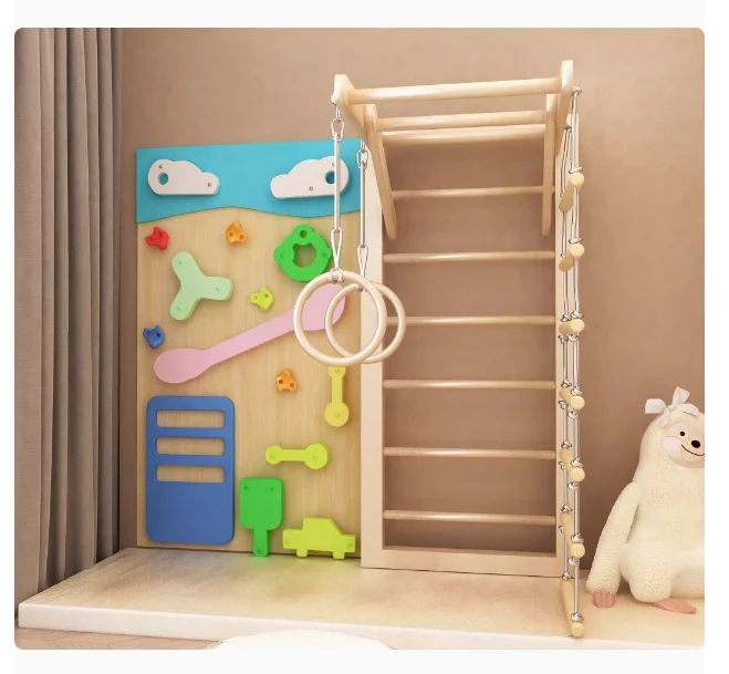 

Children's Indoor Sports Climbing Frame and Wall with Sensory Training Swing Kindergarten Early Education Equipment