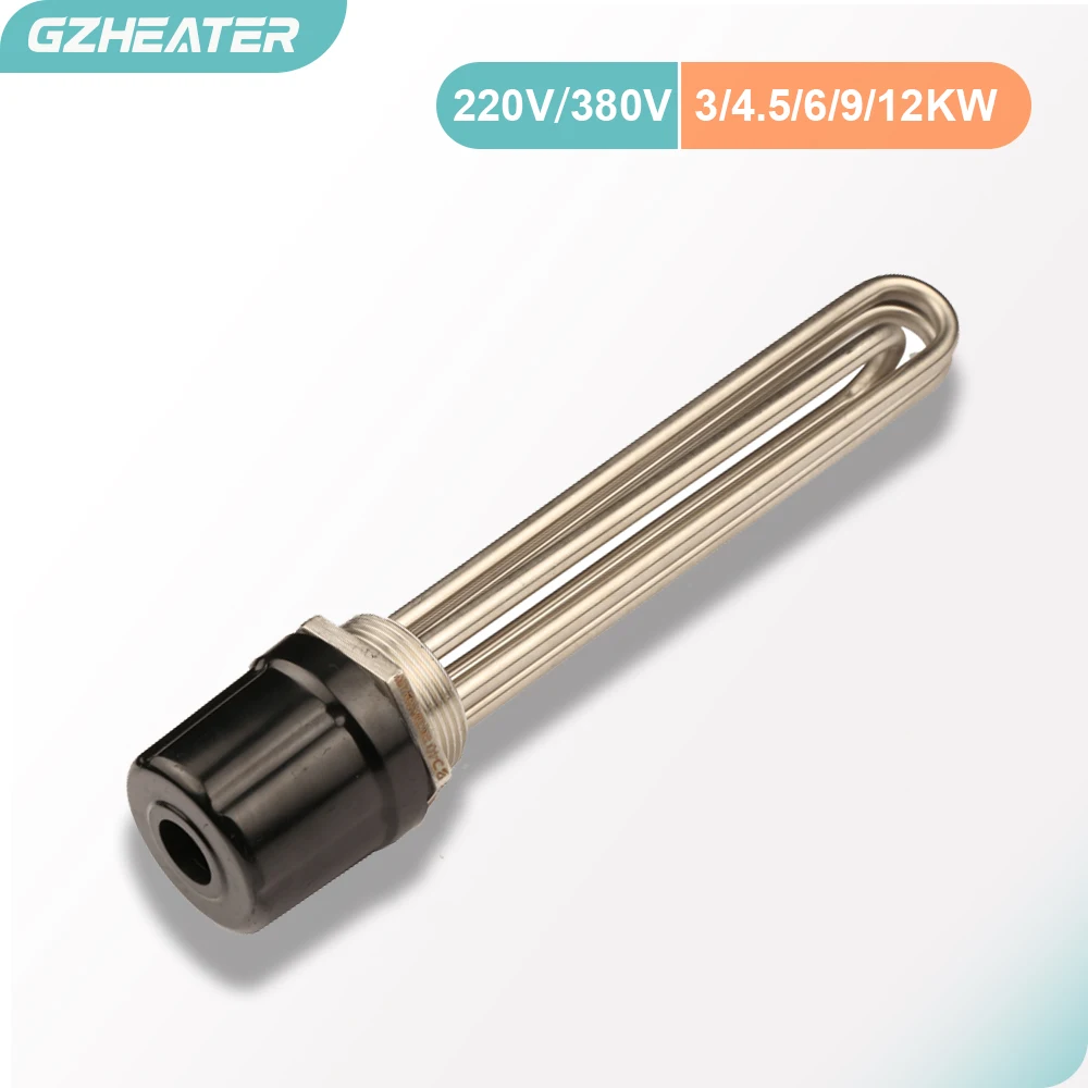 DN40 1.5Inch Thread Induction Heating Tube 3KW 4.5KW 6KW 9KW 12KW Immersion Water Solar/Electric Tubular Heater